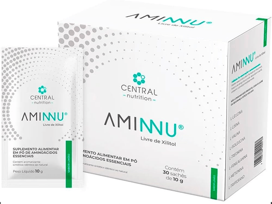 Aminnu Sem de Xilitol Sabor de Limão 300g Central Nutrition