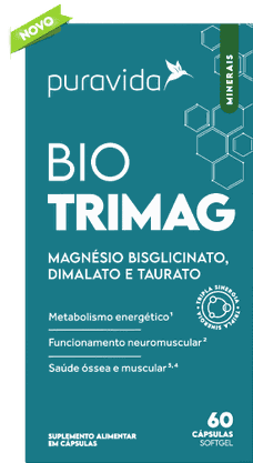 Bio Trimag (Magnésio Bisglicinato, Dimalato e Taurato) 60 Cápsulas Puravida
