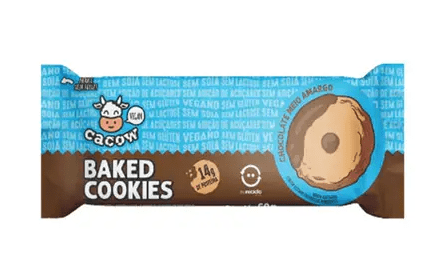 Biscoito Baked Cookies Chocolate Preto 60g Cacow