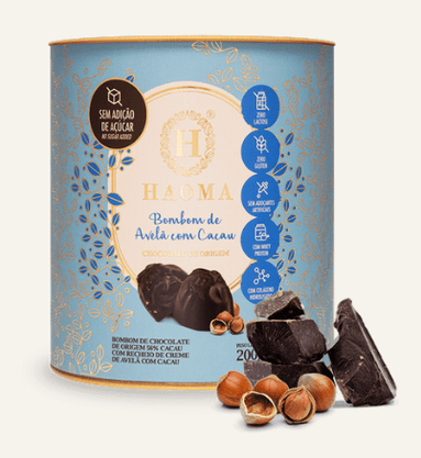 Bombom de Chocolate com Recheio de Avelã com Cacau Haoma