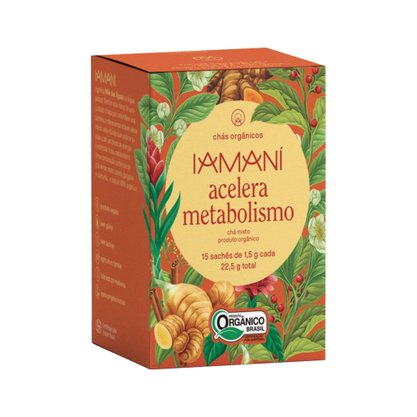 Chá Orgânico Acelera o Metabolismo 15 Sachês Iamani