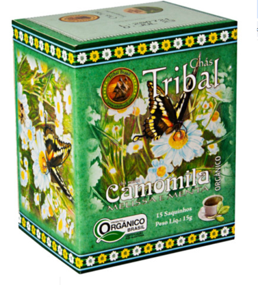 Chá Orgânico de Camomila Melissa e Menta Caixa com 15 Sachês 15g Tribal