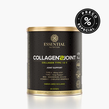 Collagen 2 Joint (Colágenos tipo I e II)  Limão-Siciliano 351g Lata com 30 Doses Essential