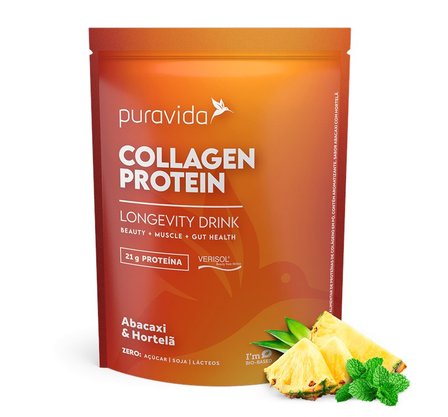 Collagen Protein Abacaxi e Hortelã 450g Pura Vida