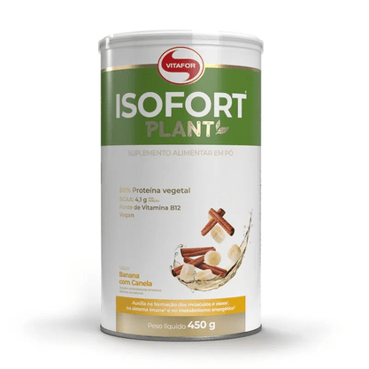 Isofort Plant (Blend de Proteínas Vegetais) Sabor de Banana com Canela 450g Vitafor