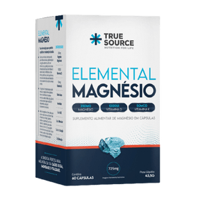 Magnésio Elemental 60 Cápsulas True Source