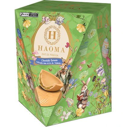 Ovo de Páscoa Recheado com Chocolate Branco e Creme de Pistache 250g Haoma