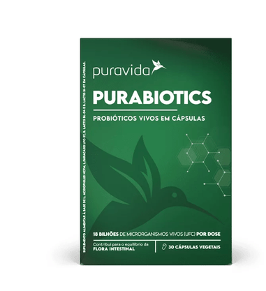 Purabiotics Probióticos Vivos em Cápsulas 30 Cápsulas Pura Vida