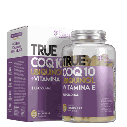 True COQ10 Ubiquinol Lipossomal Vitamina E 60 Cápsulas Truesource