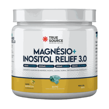 True Magnésio + Inositol Relief 3.0 Sabor de Maracujá 350g True Source