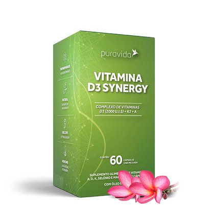 Vitamina d3 synergy 60cap Puravida