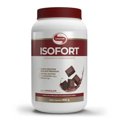 Whey Protein Isolado Isofort Sabor de Chocolate 900g Vitafor
