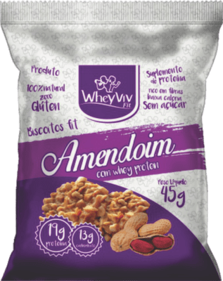 Biscoito Fit de Amendoim 45g Wheyviv