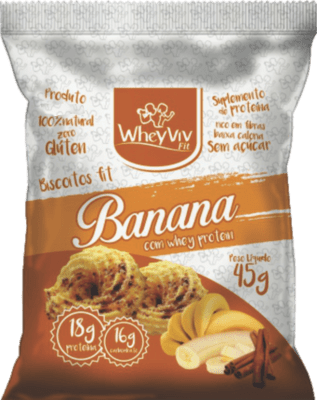 Biscoite Fit de Banana com Canela 45g Wheyviv