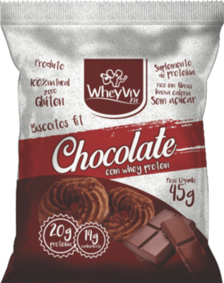 Biscoito Fit de Chocolate 45g Wheyviv