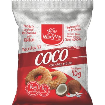 Biscoito Fit de Coco 45g Wheyviv