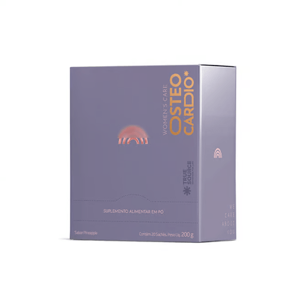 Women's Care (Linha de Cuidados para Mulheres) Osteocardio Sabor de Pineapple (Abacaxi) display 200g com 20 Sachês True Source
