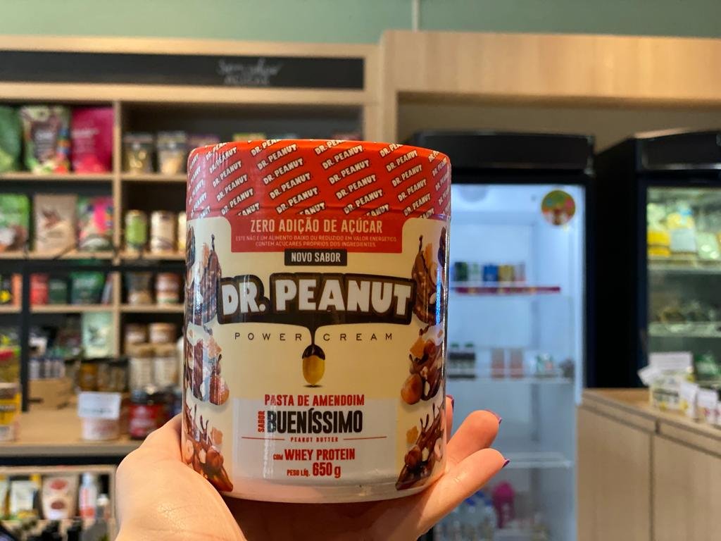 Ofertas de Pasta de Amendoim com Whey Protein Dr. Peanut Power Cream  Cookies & Cream pote com 650g