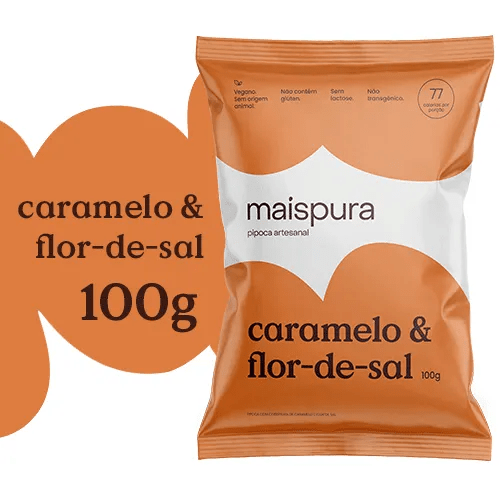 Pipoca Artesanal de Caramelo e Flor de Sal 100g Mais Pura - Nuttrindo