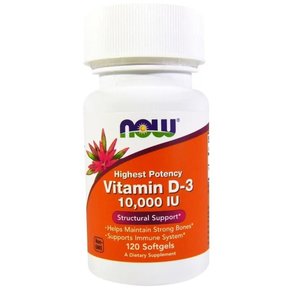 Vitamina D3 10.000 IU Now 120 Cápsulas