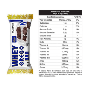 Whey Grego Bar Barra de Proteína Sabor de Brigadeiro 40g Nutrata