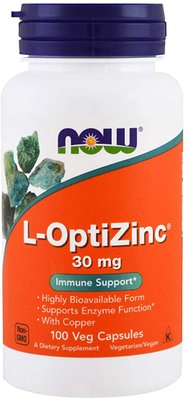 Zinco Quelato L-OptiZinc com Cobre 100 Cápsulas Now